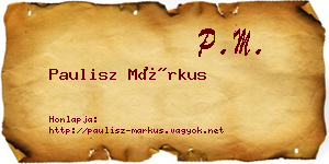 Paulisz Márkus névjegykártya